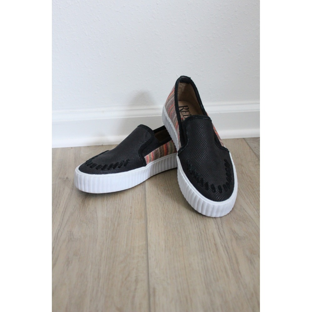 Reba by Justin‎ Alice Black Snake Print Platform Slip On Sneakers Women 7.5